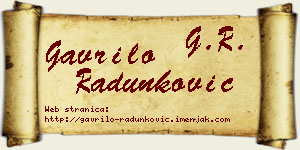 Gavrilo Radunković vizit kartica